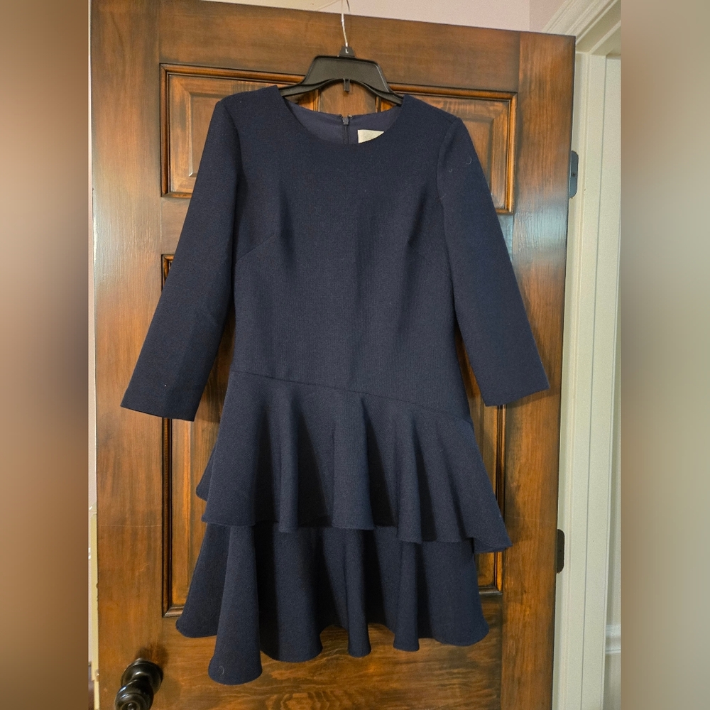 Eliza J Navy Blue Women's Dress, Two Tier Ruffle